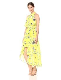 Eliza J Women s Printed Halter High Low Dress at Amazon